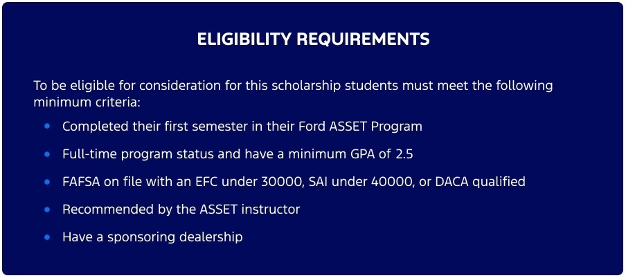 ELIGIBILITY REQUIREMENTS